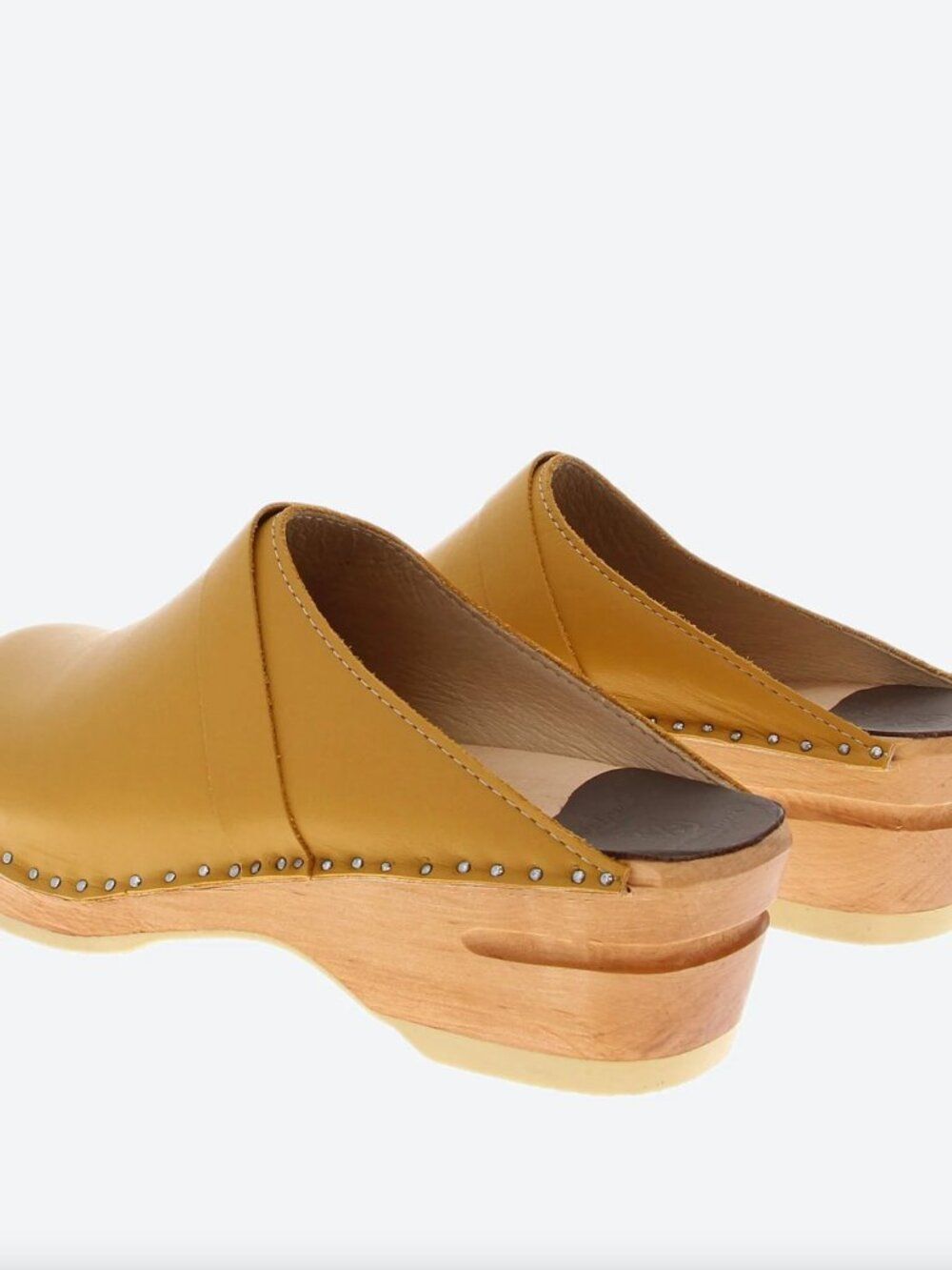Troentorp Da Vinci Slip-On Leather Clogs in Ochre Yellow - Picture 8 of 8